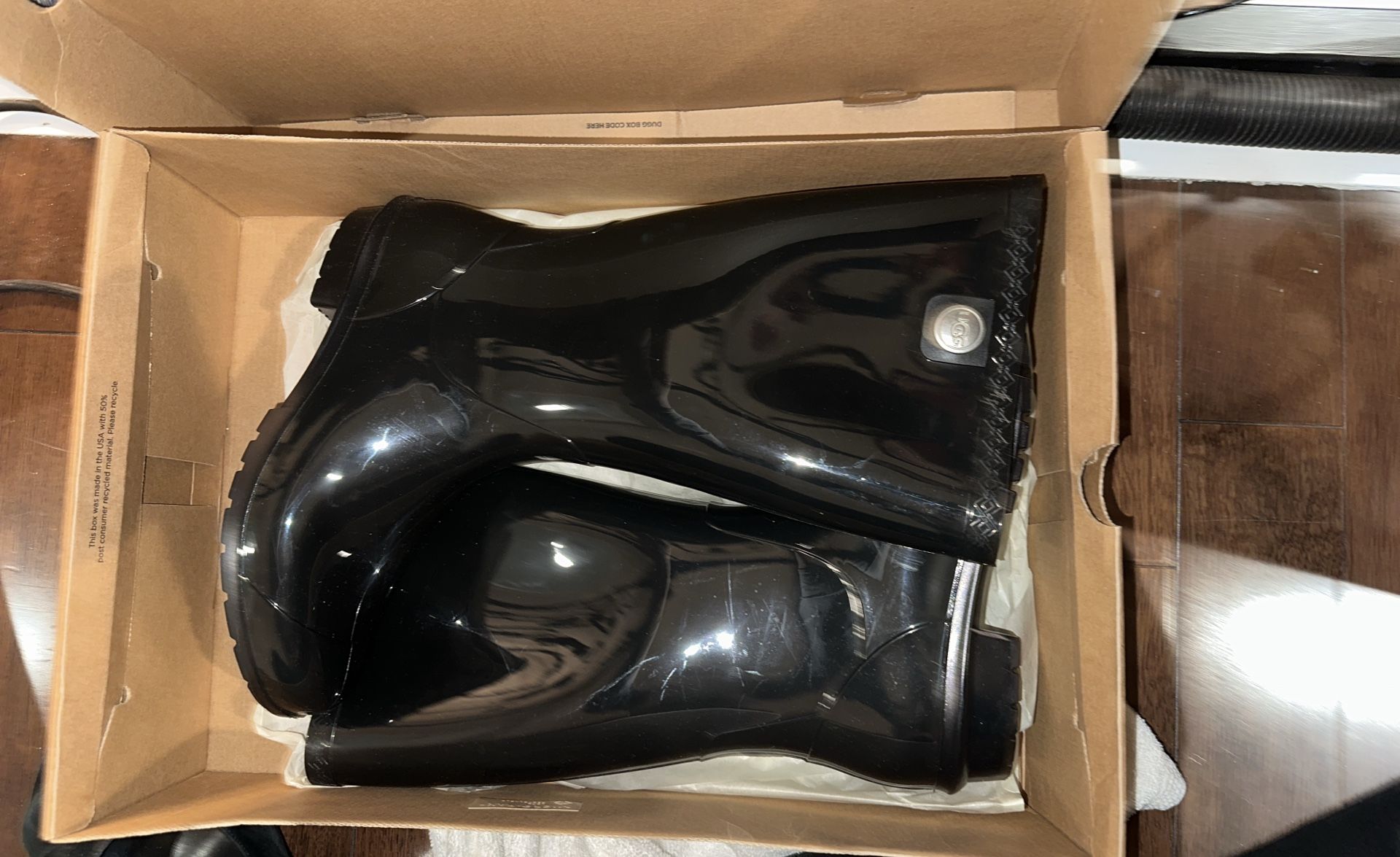brand new ugg black rain boots 
