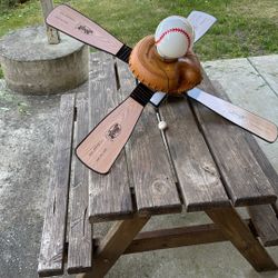 Bat, ball and glove ceiling fan