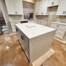 New Cabinets And Kitchen Countertops Of Quartz, Quartzite, Marble, Ceramic, Porcelain And Granite.