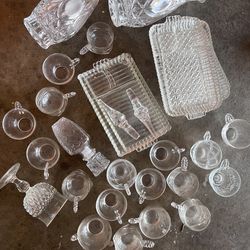 Vintage Antique Glasses, Trays, Mugs, Decanters