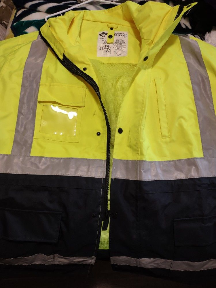 SAFETY JACKET- Yellow Highlights 2XL 