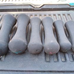 Set Of Rubber Coated Dumbbells 3 Lb, 5 Lb, 8 Lb, 32 Lb Total Weight