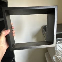 Set of 2 Floating Shadow Box Shelves – Black Wood