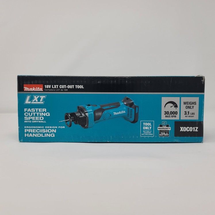 Makita XOC01Z 18V Cut-Out Tool – 30,000 RPM Drywall Router (NEW) Tool Only