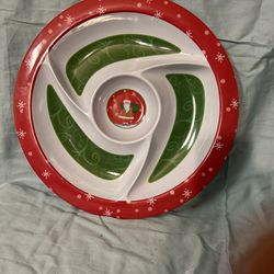 15 Inch Heavy Plastic Christmas Serving Dish