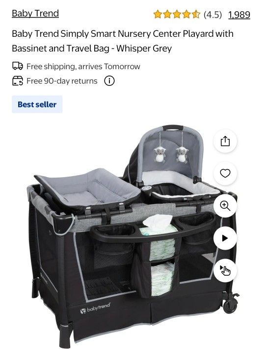 Free Nursery Center Playard Bassinet Changing Table