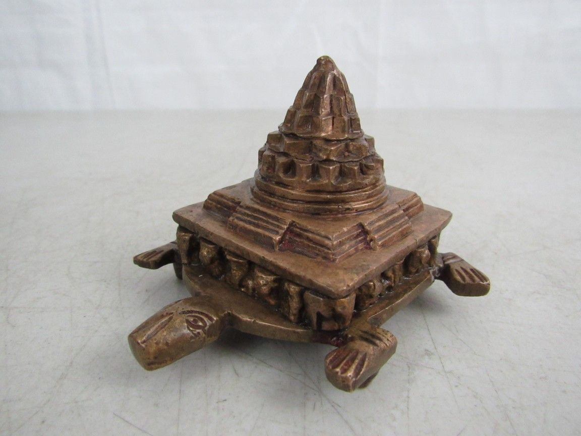 Kurma Shree Yantra/Meru Shree Yantra On Solid Brass Tortoise