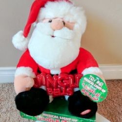 Vintage Dandee Animated Plus Santa Claus 12" Sings "OH, Jingle Bells Music Song" 