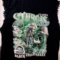 2018 Sturgis Black Hills Rally Sleeveless Button Down Shirt .NVR  Worn .so In Great Condition !