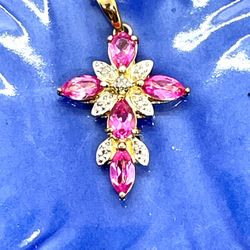 Sterling Pink Sapphire Necklace
