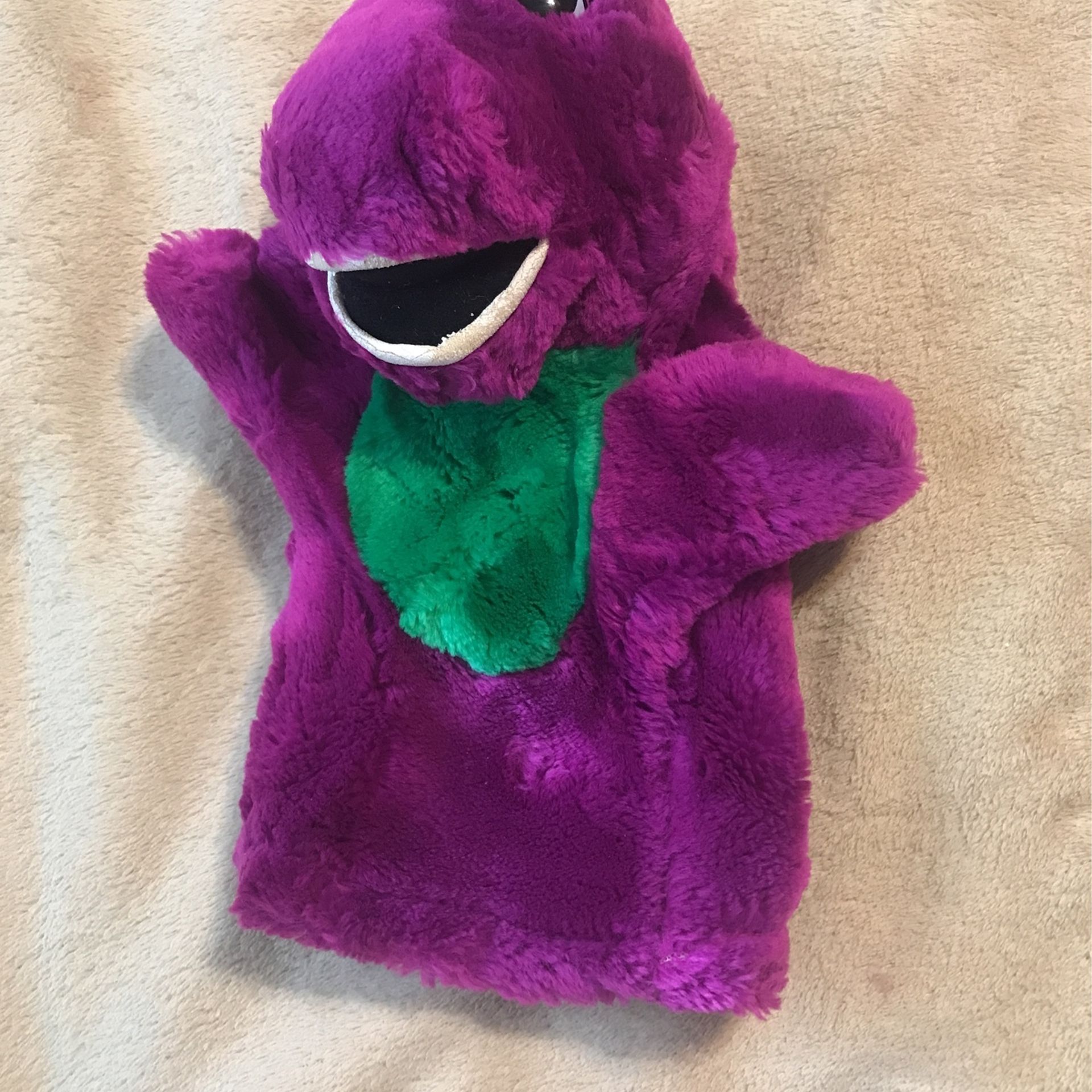 Vintage 9 Inch Barney hand Puppet