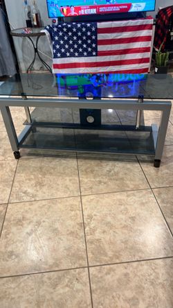 Gray tv table stand