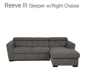 Gray Sectional Sleeper Sofa with Storage Chaise