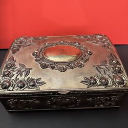 Vintage Godlinger Silver Plated Jewelry Box 