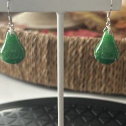 Jade Carved Earrings 