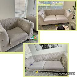 3 Piece Set Tufted Sofa 