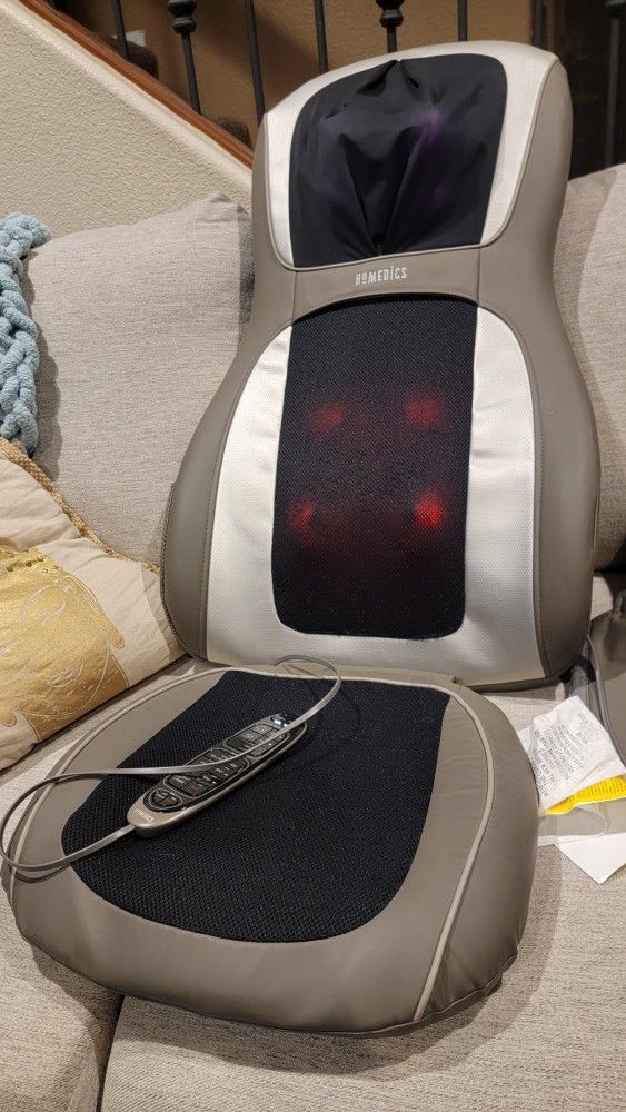 HoMedics Perfect Touch Masseuse Heated Massage Cushion | App Controlled, Adjustable Height, 4 Massage Styles | Relief for Back, Shoulder & Neck | Shia