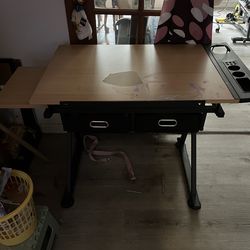 Drawing table with drawers