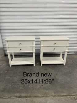 Two same white nightstands set of two