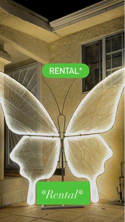 Gold giant LED butterfly