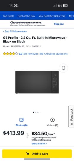 GE Profile - 2.2 Cu. Ft. Built-In Microwave - Black On Black