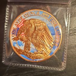 1oz Colorized Copper Round!