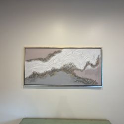 Golden Terrain Heavily Textured Glitter Hand Painted Framed Canvas Wall Art