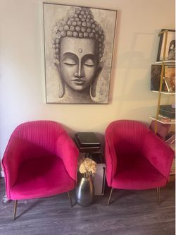 HOT PINK VELVET ACCENT CHAIRS – SET OF 2 ✨ 💖