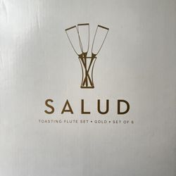 Salud Champagne Flutes Gold Set of 6