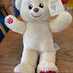 Brand New 16” Build A Bear Fuzzy Ivory Cream White Material