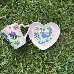 Tokyo Disneyland Alice in Wonderland Mug & Heart Plate Set