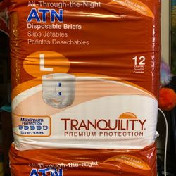 3 ATN DISPOSABLE BRIEFS -12 In a Pack  $30 For All