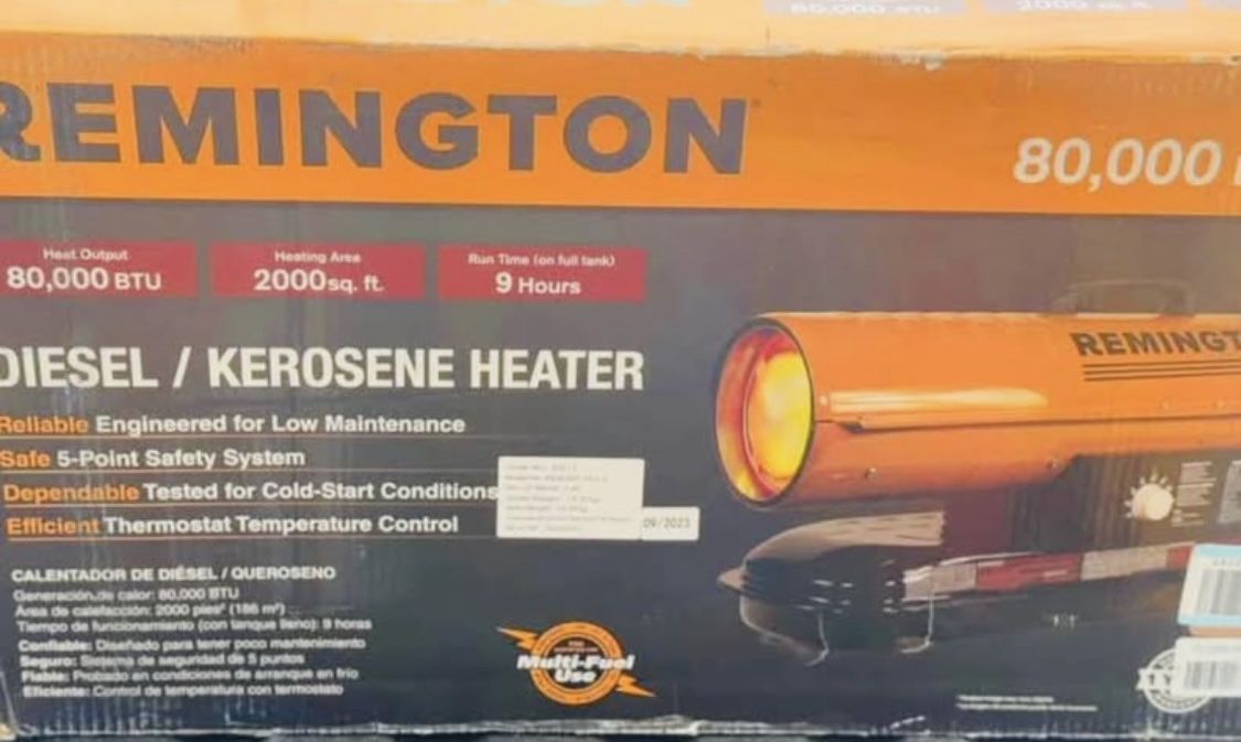 Remington 80,000 BTU Forced Air Kerosene/Diesel Space Heater with Thermostat