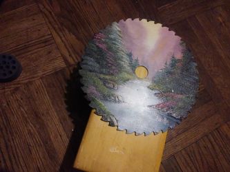 Oil painting on circular saw blade