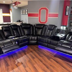 Leather Sectional Recliner 
