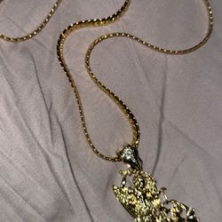 Gold Chain With Moissanate Gems 