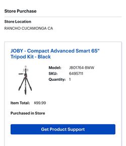 JOBY Compact Advanced Smart 65" Tripod Kit Black