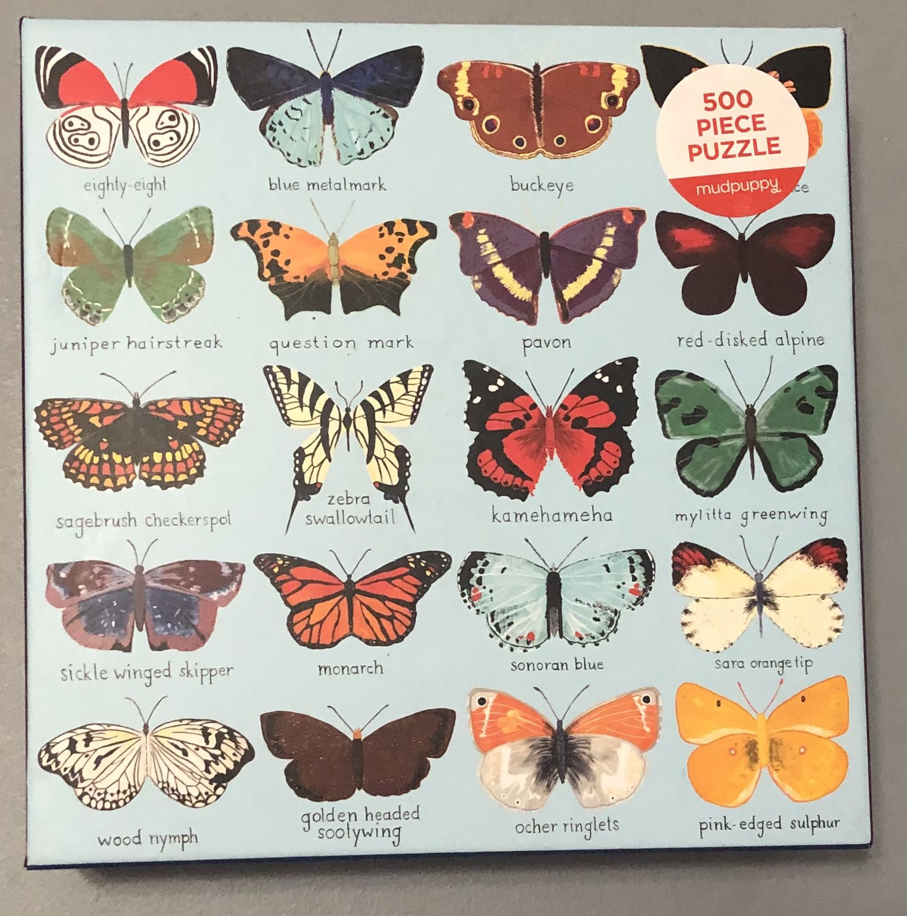 2018 Mudpuppy Butterflies of North America 500 Piece Jigsaw Puzzle
