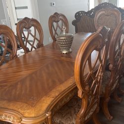 Dining Room Table With 8 Chairs Normal Use There Are Scratches With Bran New Armoire Never Been Touched No Scratches Bran New Sell Together As Set 