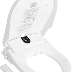 Smart Bidet Toilet Seat with Stainless Steel Nozzle, Heated Electric Toilet Seat with Adjustable Warm Water and Air Dryer