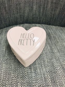 Rae Dunn Hello Pretty Heart Jewelry  Box