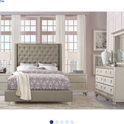King Bed Frame Sofia Vergara Paris Silver