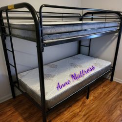 NEW IN BOX - TWIN/ TWIN METAL BUNK BED 😊 MATTRESSES SOLD SEPARATELY