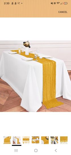 12pack gold cheesecloth table runners  (firm price)