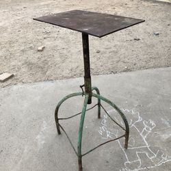 Great Antique Cast Iron Table With Metal Top