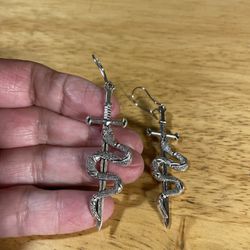 Snake Sword Earrings 