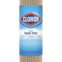 Brand New - Clorox Cushioned Foam Bath Mat for Tubs, 17" x 36" in Taupe 