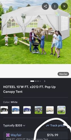 Hoteel 10 Ft X 20 Ft Pop Up Special Canopy Tent .Brand new in the Box never been used.