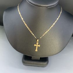 14k Gold Cross Necklace