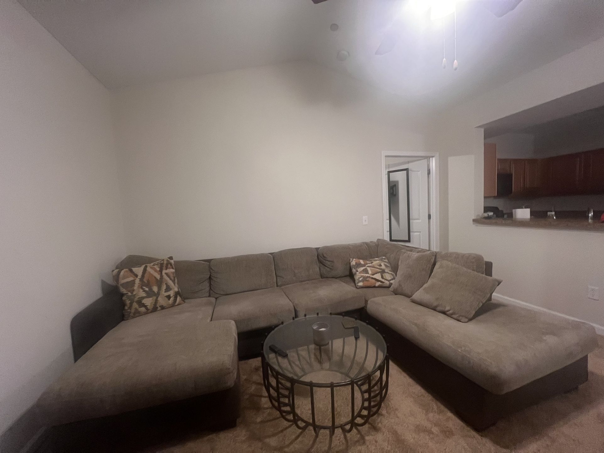 L Shaped Brown Couch